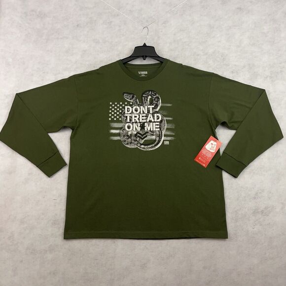 Rags Of Honor T Shirt Mens 2XL Green Dont Tread On Me US Flag Long Sleeve NEW - Picture 3 of 10